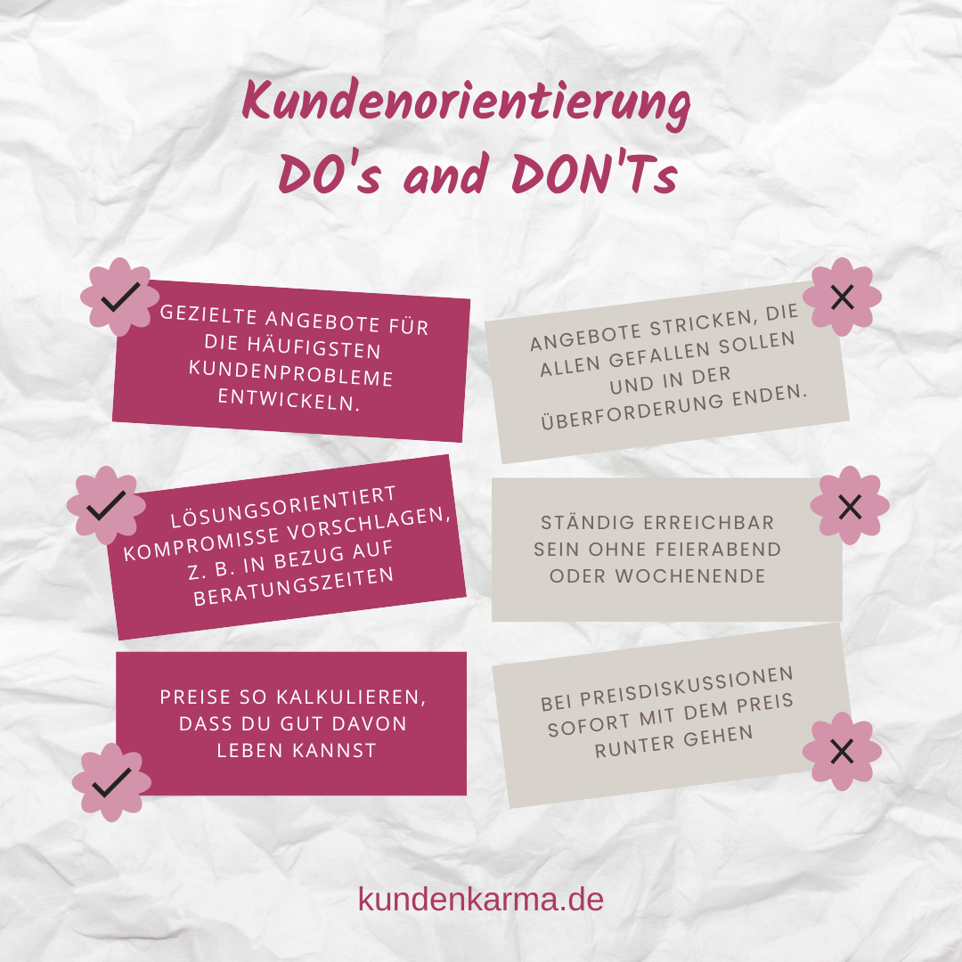 Dos und donts der Kundenorientierung